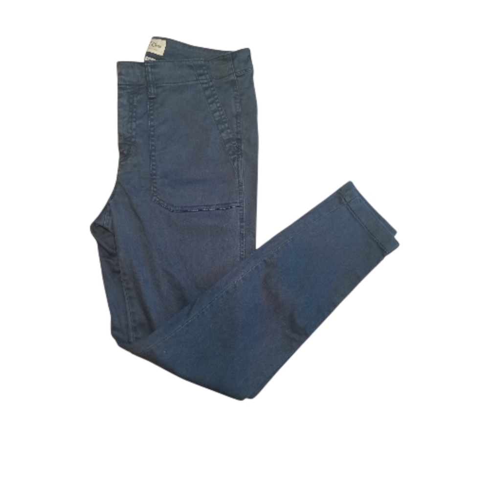 J Crew 9" Cargo Mid Rise Toothpick Women's pants Blue Gray Size 28